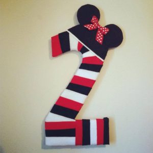 Minnie Mouse Wrapped Number