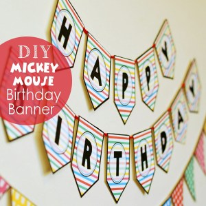 Free printable Mickey and Minnie Birthday Banner